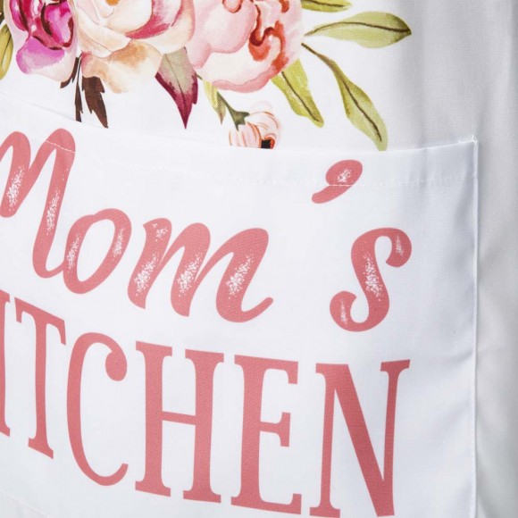 Glitzhome Glitzhome Faux Burlap Mother's Day Apron With 2 Roomy Pockets