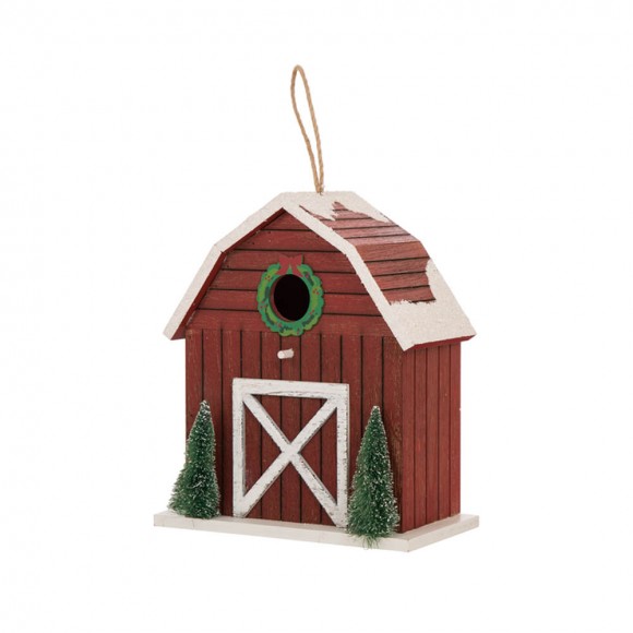 glitzhome Glitzhome 10"H Wooden Barn Birdhouse