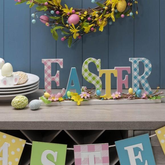 Glitzhome Glitzhome 16"L Wooden "EASTER" Table Decor
