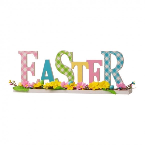 glitzhome Glitzhome 16"L Wooden "EASTER" Table Decor
