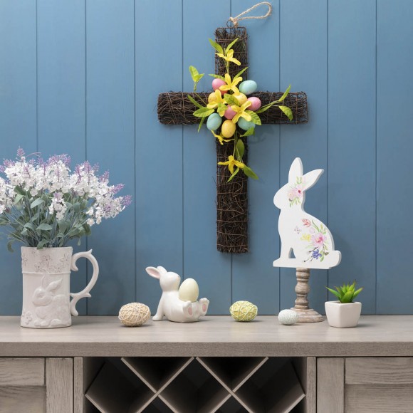 Glitzhome Glitzhome 18"H Easter Floral Cross