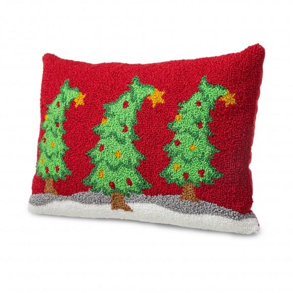 glitzhome Glitzhome 18"L Hooked Bent Trees Pillow