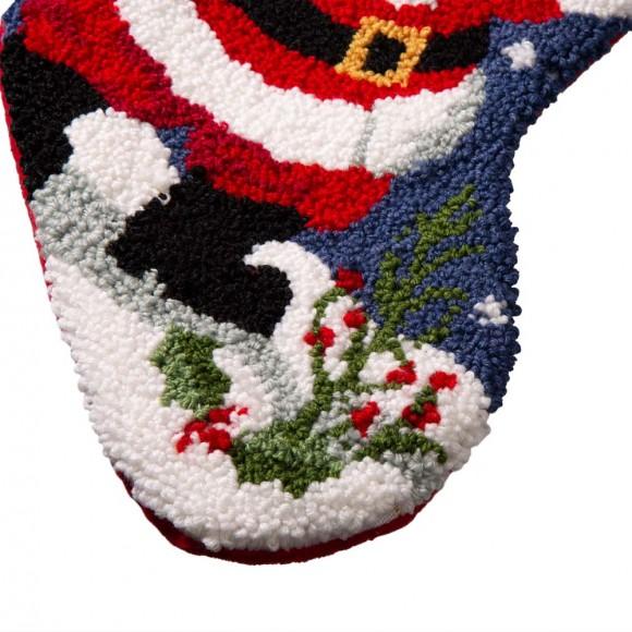 Glitzhome Glitzhome 19.00"L Santa Hooked Stocking