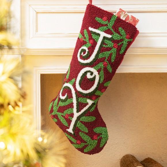 Glitzhome Glitzhome 20.00"L Hooked Stocking JOY
