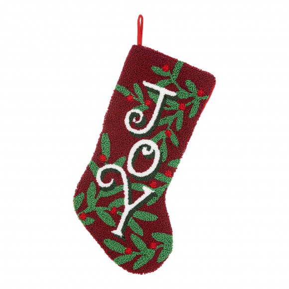 glitzhome Glitzhome 20.00"L Hooked Stocking JOY