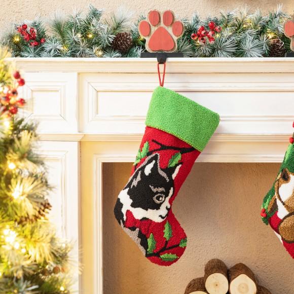 Glitzhome Glitzhome 20.5"L Hooked Stocking Cat