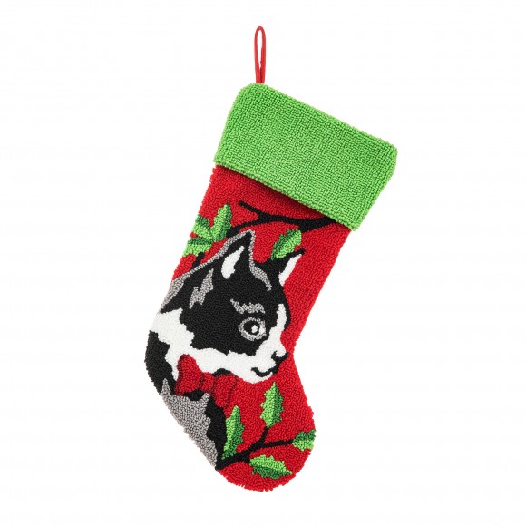 glitzhome Glitzhome 20.5"L Hooked Stocking Cat