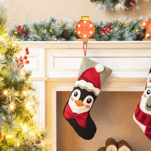 Glitzhome Glitzhome 20.5"L Hooked Stocking Penguin