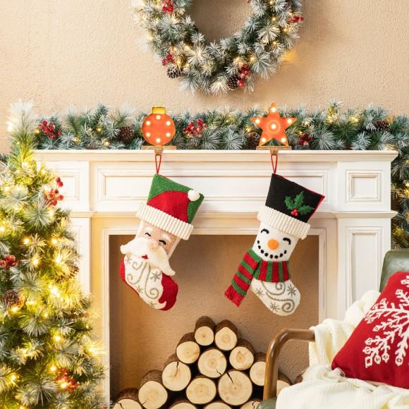 Glitzhome Glitzhome 20.5"L Hooked Stocking Santa