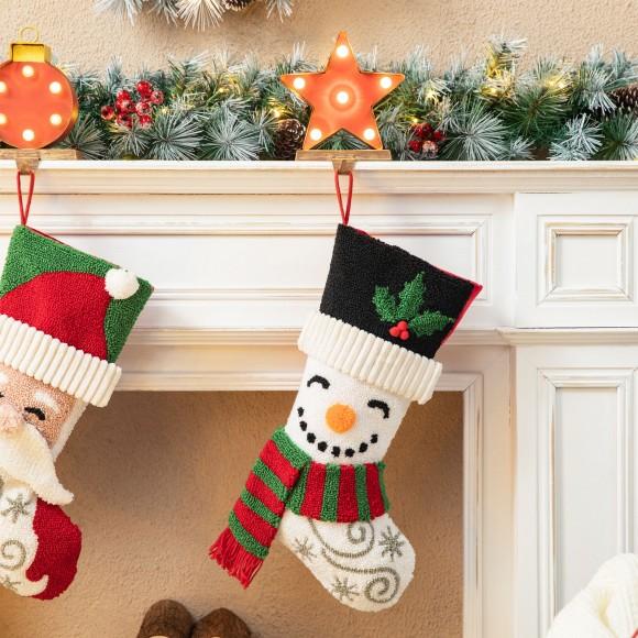 Glitzhome Glitzhome 20.5"L Hooked Stocking Snowman