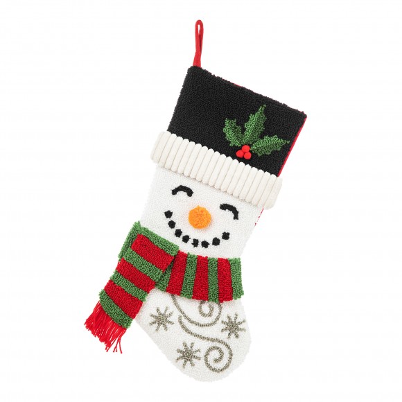 glitzhome Glitzhome 20.5"L Hooked Stocking Snowman