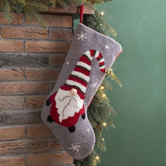 Glitzhome Glitzhome 21.00"L Gnome Hooked Stocking