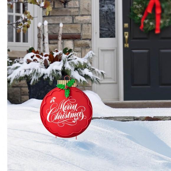 Glitzhome Glitzhome 24"H Metal Ornament Yard Stake