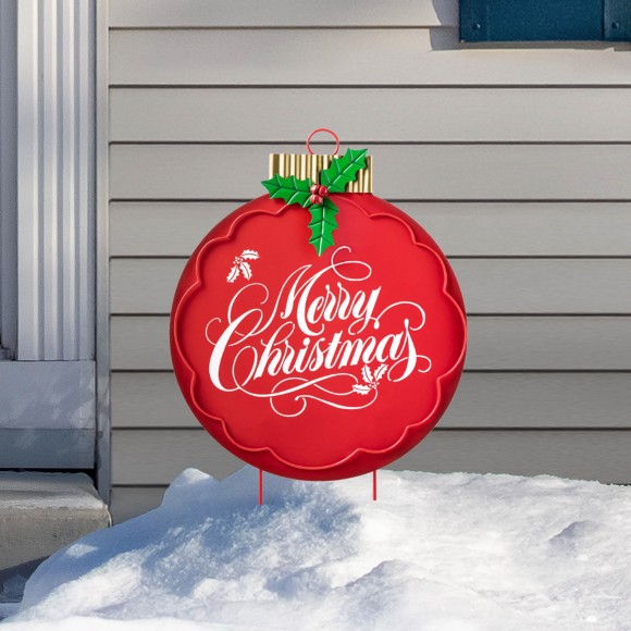 Glitzhome Glitzhome 24"H Metal Ornament Yard Stake