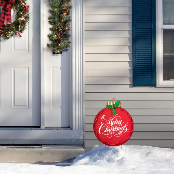 Glitzhome Glitzhome 24"H Metal Ornament Yard Stake