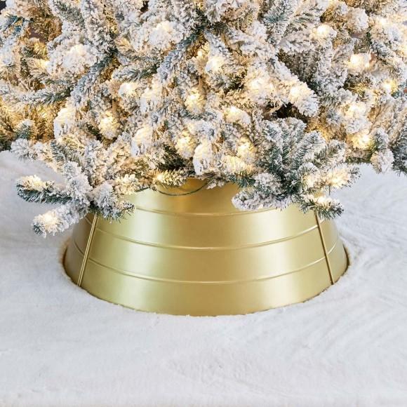 Glitzhome Glitzhome 26"D Gold Metal Tree Collar