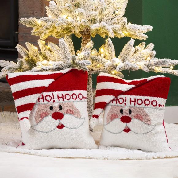 Glitzhome Glitzhome 2pk Hooked 3D Santa Pillow