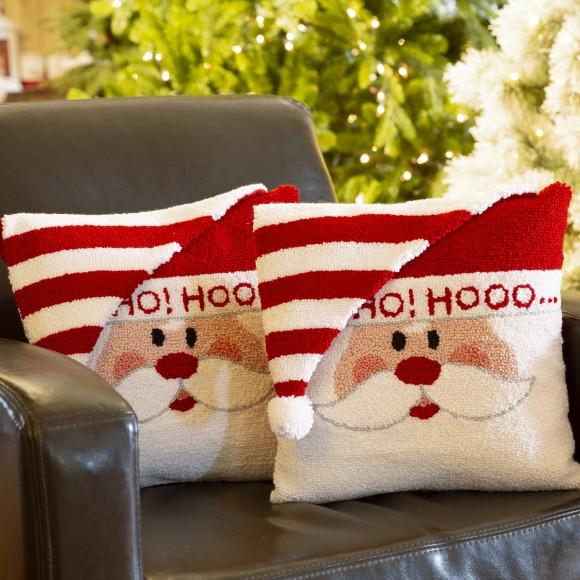 Glitzhome Glitzhome 2pk Hooked 3D Santa Pillow