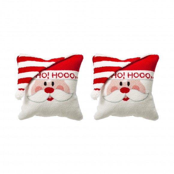 glitzhome Glitzhome 2pk Hooked 3D Santa Pillow