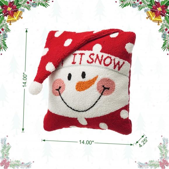 Glitzhome Glitzhome 2pk Hooked 3D Snowman Pillow