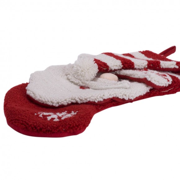Glitzhome Glitzhome 2PK Hooked Stocking 3D Santa