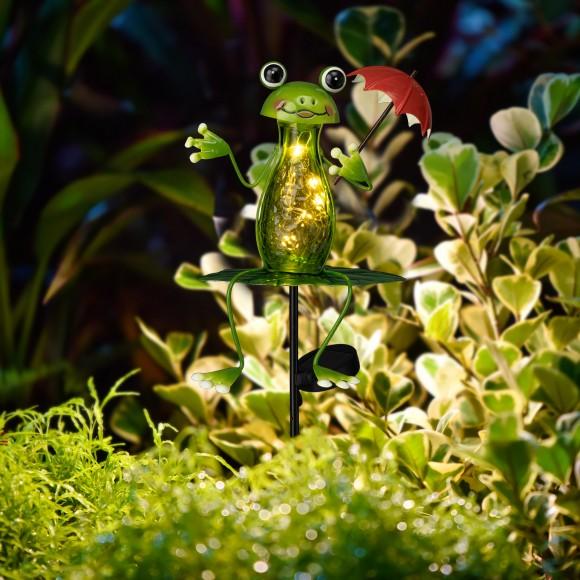Glitzhome Glitzhome 39"H Solar Frog Yardstake (KD)