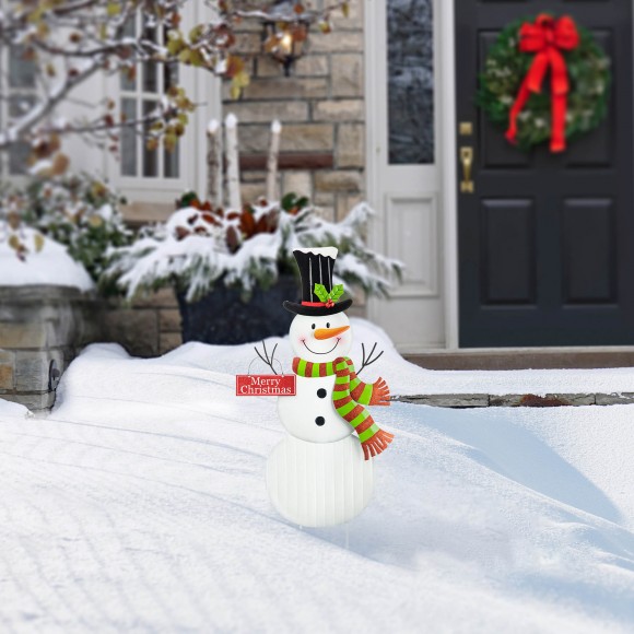 Glitzhome Glitzhome 40"H Metal Snowman Yard Stake