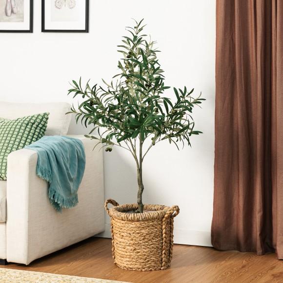 Glitzhome Glitzhome 4ft. Faux Olive Tree In Pot