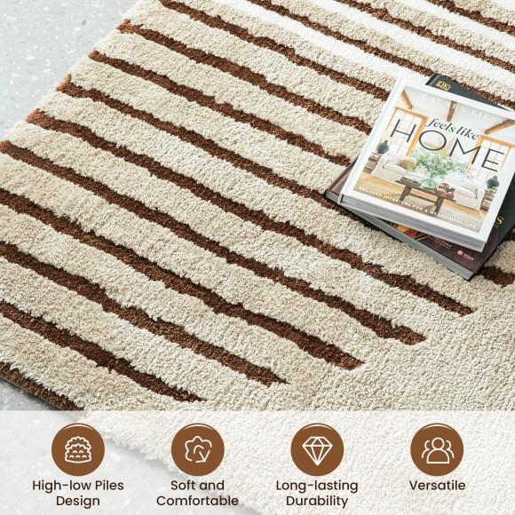 Glitzhome Glitzhome 5" X 8" Geometric Shag Area Rugs