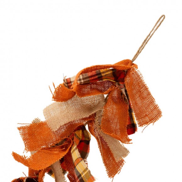 Glitzhome Glitzhome 72"L Fall Fabric Plaid Garland