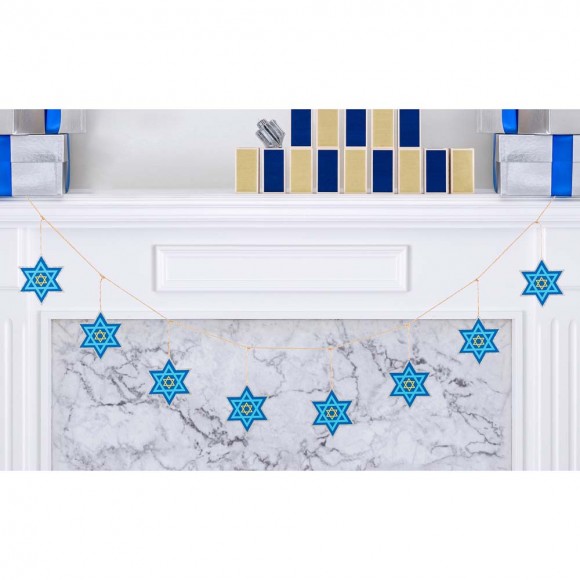 Glitzhome Glitzhome 72"L Metal Hanukkah Garland