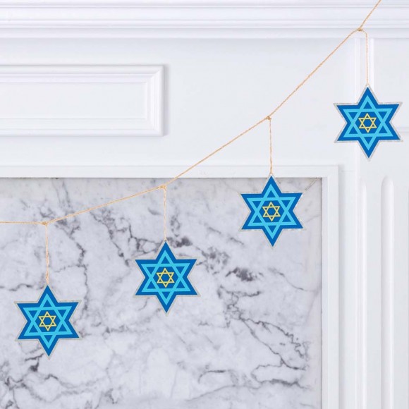 Glitzhome Glitzhome 72"L Metal Hanukkah Garland