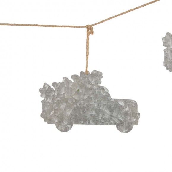 Glitzhome Glitzhome 72"L Metal Red Truck Garland