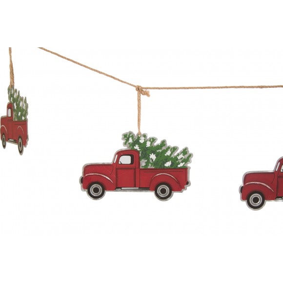 Glitzhome Glitzhome 72"L Metal Red Truck Garland