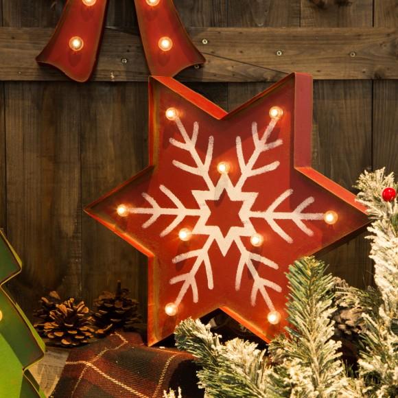 Glitzhome Glitzhome Lighted Snowflake Marquee Sign