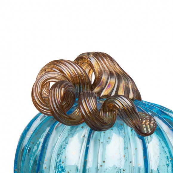 Glitzhome Glitzhome S/3 Blue Glass Pumpkin