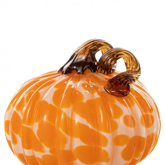 Glitzhome Glitzhome S/3 Orange Glass Pumpkin & Gourd