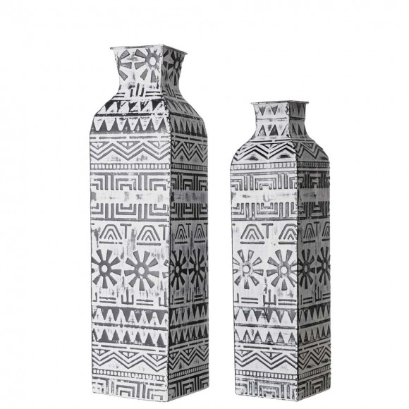 glitzhome Glitzhome Global/Boho Textured Metal Table / Floor Vase Set of 2