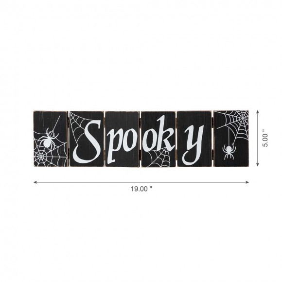Glitzhome Glitzhome Halloween Wooden Hinged Table Signs (Spooky And Wicked)