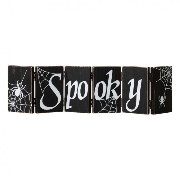 Glitzhome Glitzhome Halloween Wooden Hinged Table Signs (Spooky And Wicked)