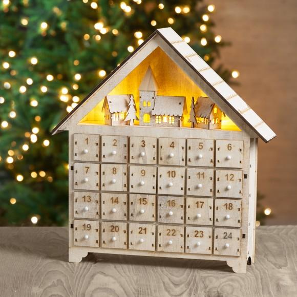 Glitzhome Glitzhome Handcrafted Wooden Christmas Countdown Advent Calendar With Drawer (Multi)