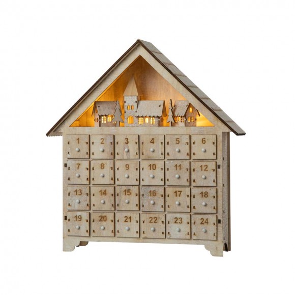 glitzhome Glitzhome Handcrafted Wooden Christmas Countdown Advent Calendar With Drawer (Multi)
