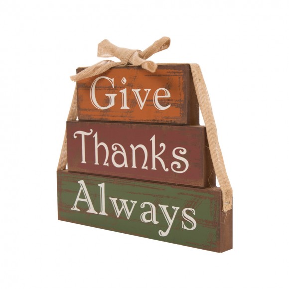 Glitzhome Glitzhome Handcrafted Wooden "Give Thanks" Block Set