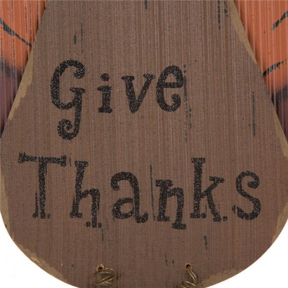 Glitzhome Glitzhome Handcrafted Wooden "Give Thanks" Turkey Wall Hanging Decor