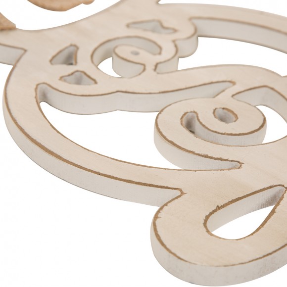 Glitzhome Glitzhome Handcrafted Wooden Monogram "R" Bunny Wall Hanging Sign