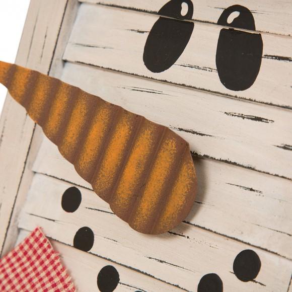 Glitzhome Glitzhome Handcrafted Wooden Snowman Shutter Christmas Decor