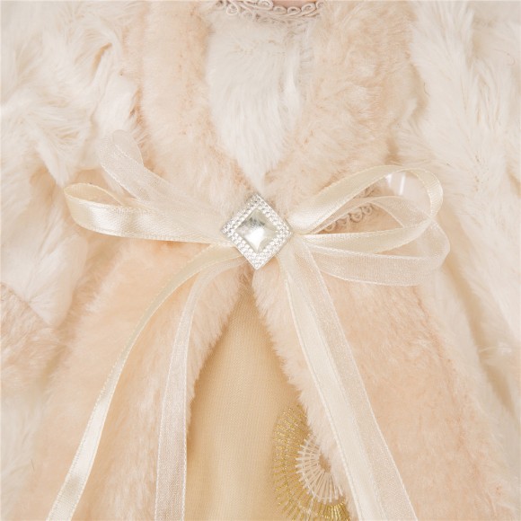 Glitzhome Glitzhome Handmade Faux Fur Angel Christmas Treetop Ornament Decoration 12" H - White
