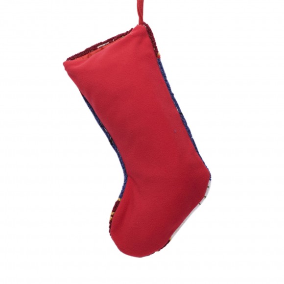 Glitzhome Glitzhome Hooked Snowman Christmas Stocking 19" 1 Piece(Red Blue White)
