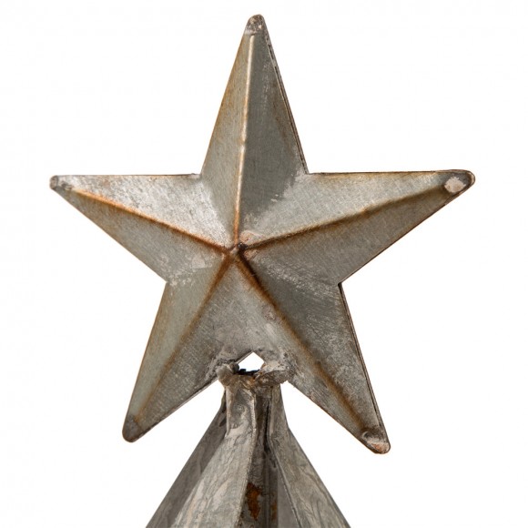 Glitzhome Glitzhome Iron Galvanized Christmas Tree Table Decor 14.5"H