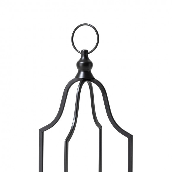 Glitzhome Glitzhome Large And Small Modern Farmhouse Black Metal Candle Lantern Set Of 2